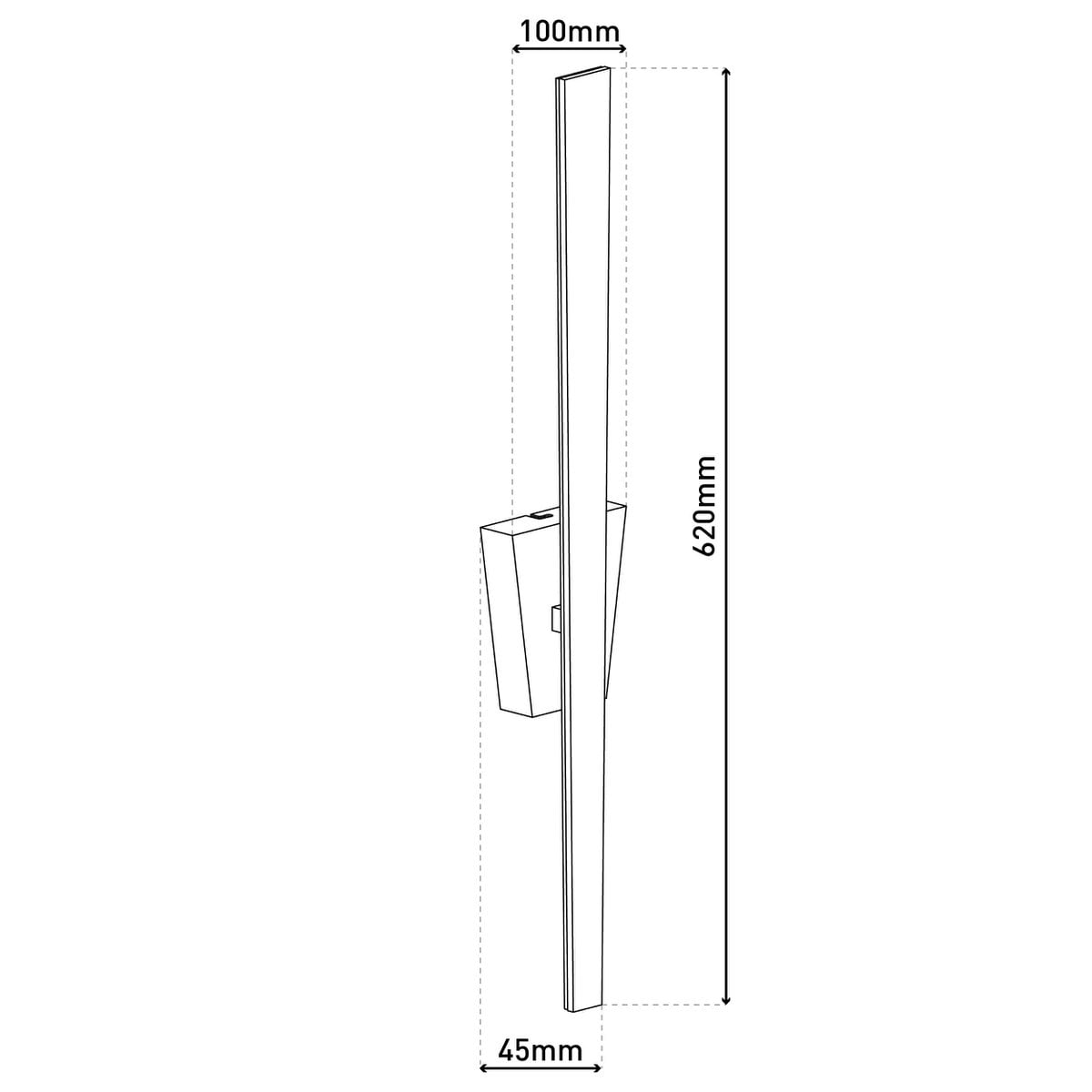 LED -wandlamp "Trevor" zwart, wandlampmetaal en plastic in het zwart, met stevig ingebouwde LED's, wandverlichting binnen 62 x 10 x 4,5 cm
