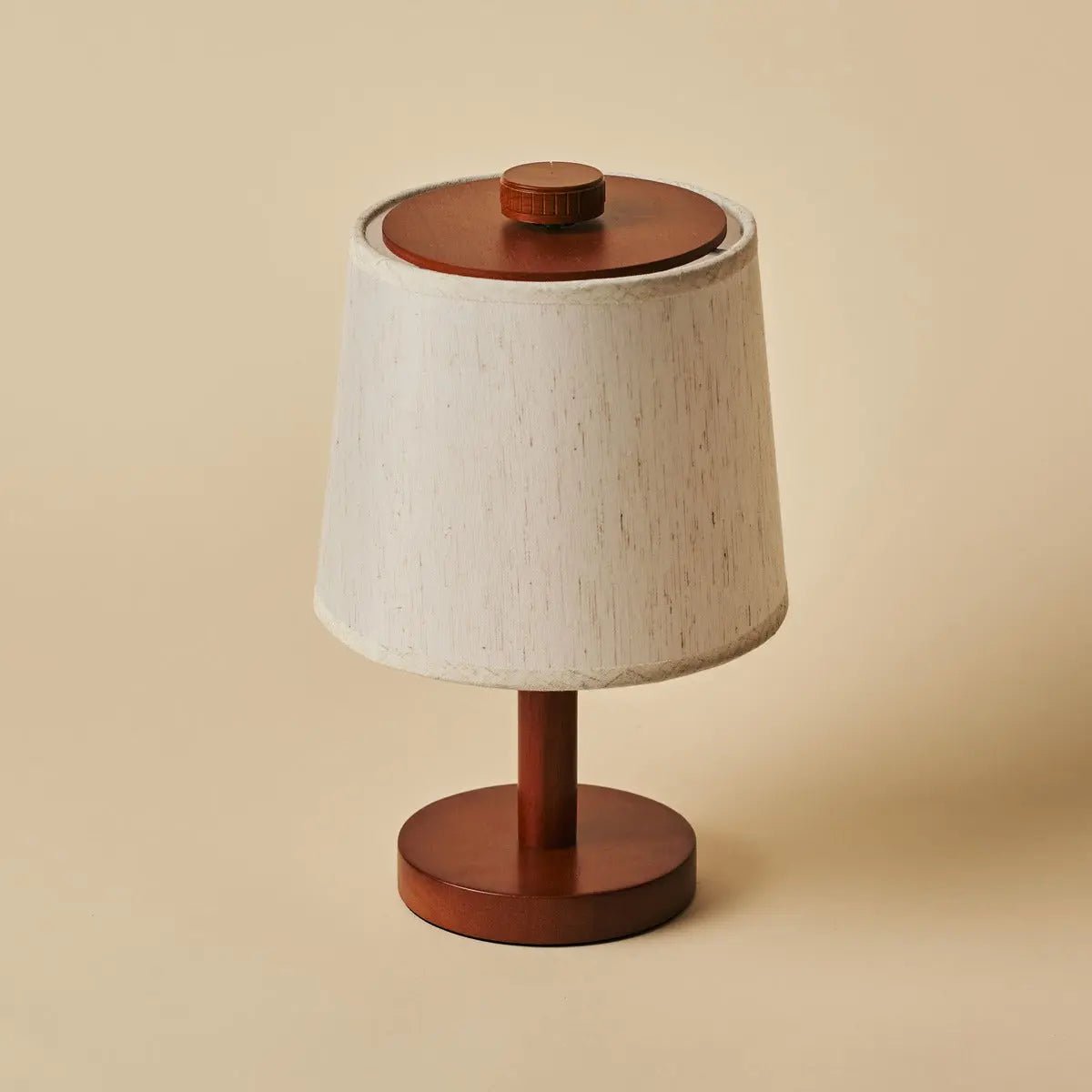 Rover kastanje bruin houten lamp - oplaadbare, draadloze en dimbare schaduw