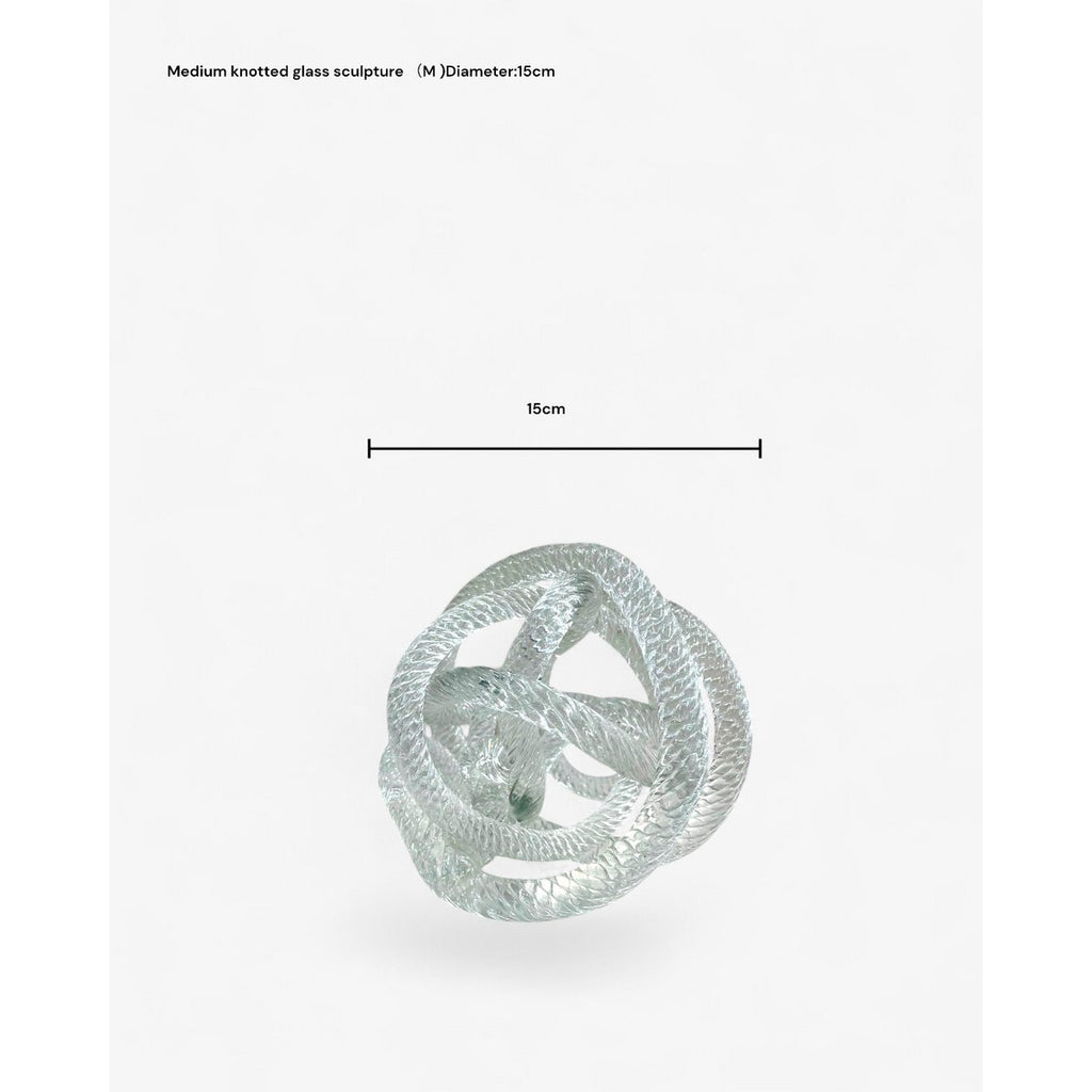 Middelgrote geknoopte glazen sculptuur (M) Diameter: 15 cm