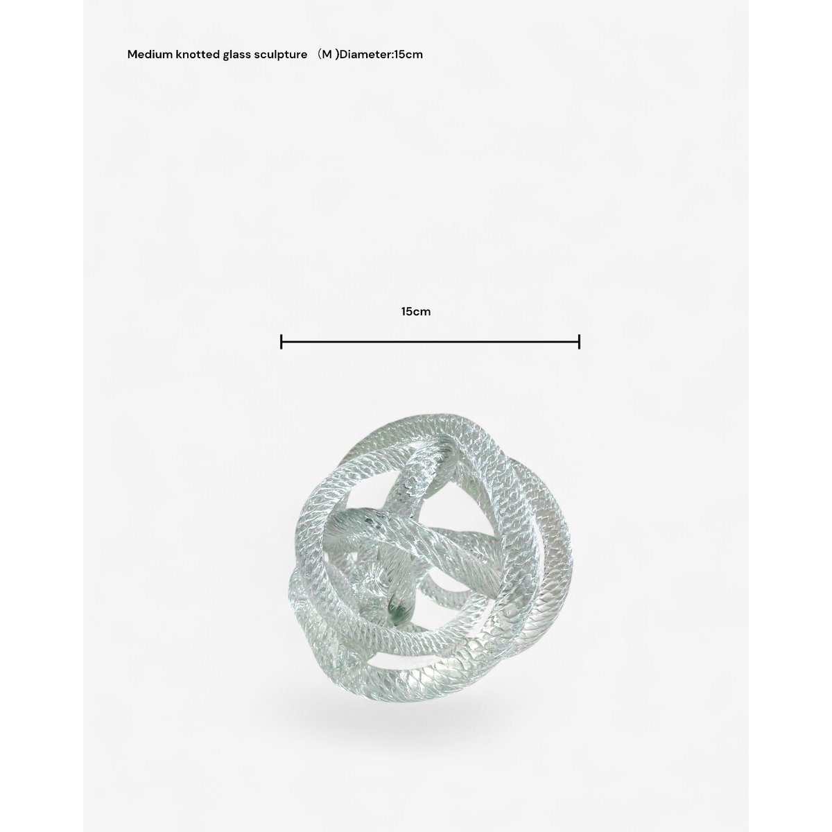Middelgrote geknoopte glazen sculptuur (M) Diameter: 15 cm