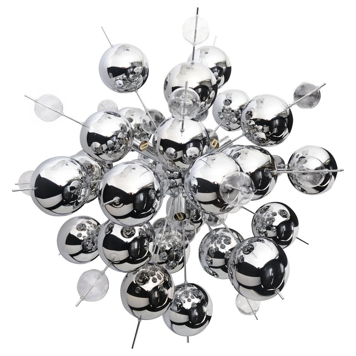 Hanger lamp "explosie" chroom gemaakt van metaal en glas, G9 -versies, hangende lamp voor eetkamer, woonkamer, gang of kantoor, Øca. 65 cm