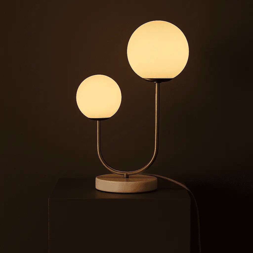 Giorgia Elegant Marble Lamp - Elegante tafellamp met matglazen lampen