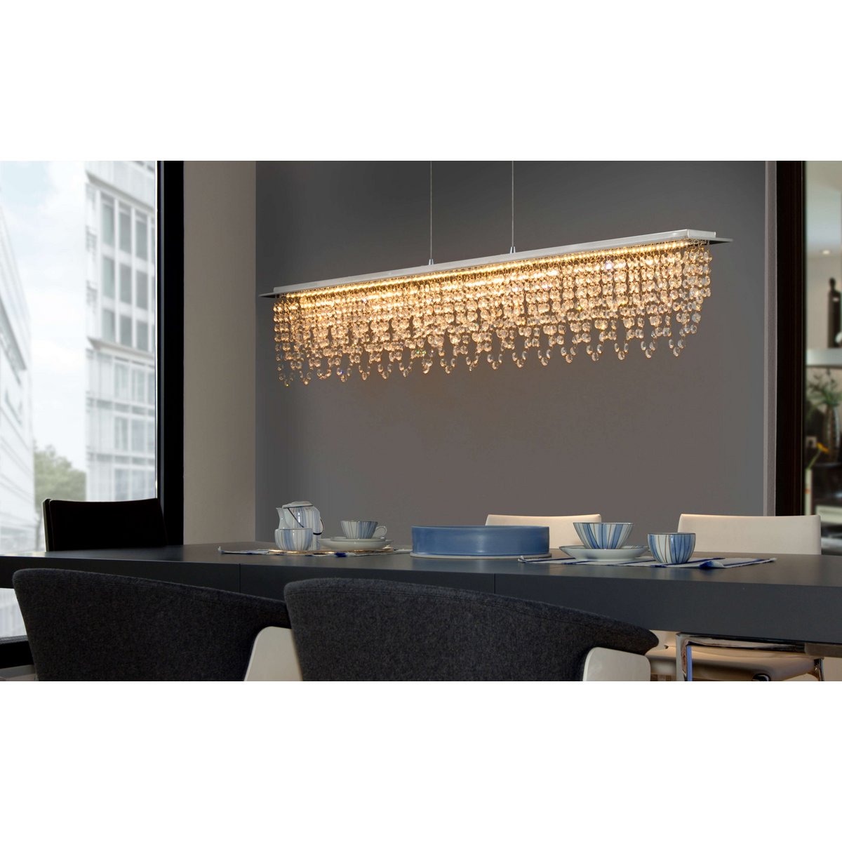 Liv · Houten hanglamp — chroom
