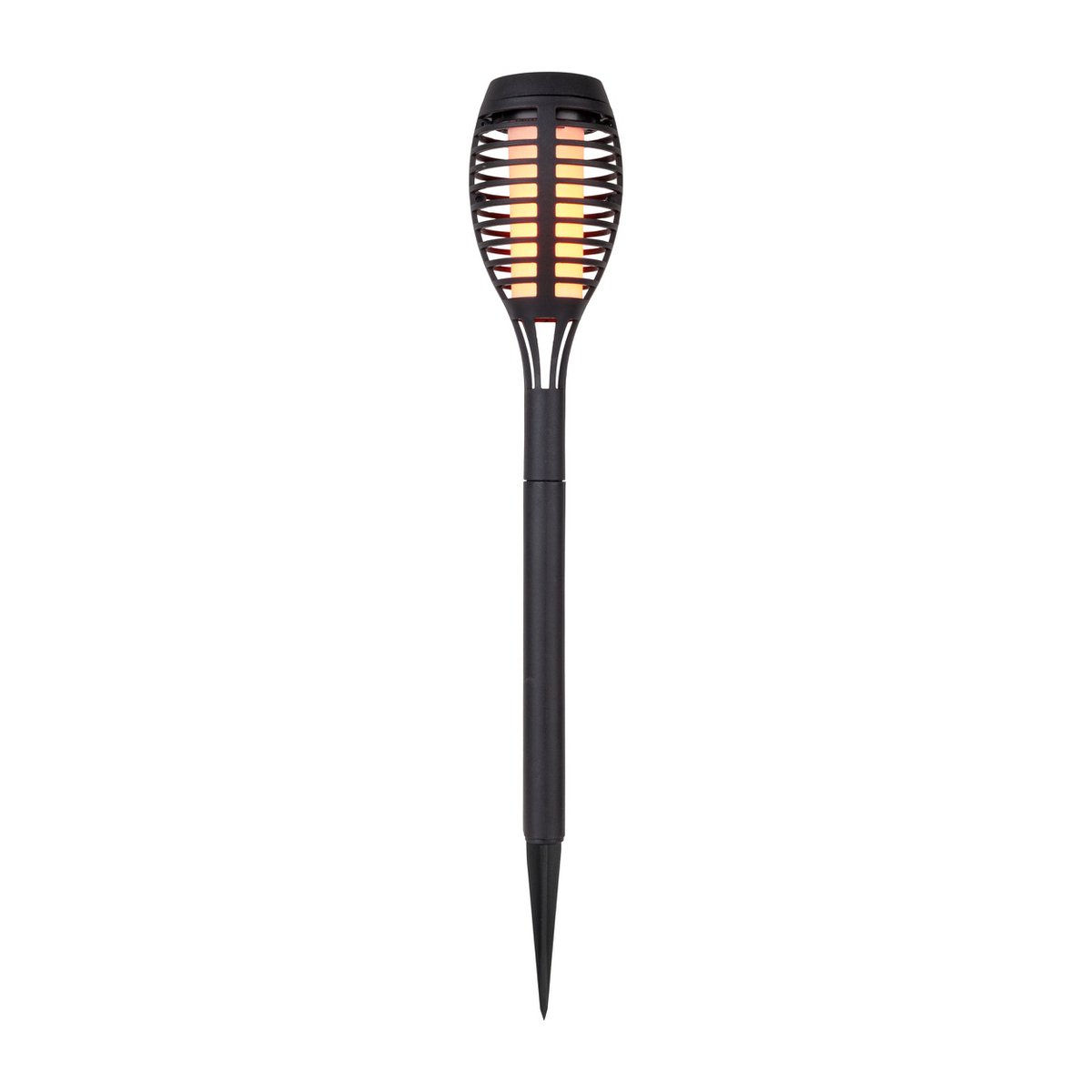 5 Set LED -aarde spies "Torch" 45 cm gemaakt van grijs plastic, met geïntegreerd LED, zonnelampje voor buiten