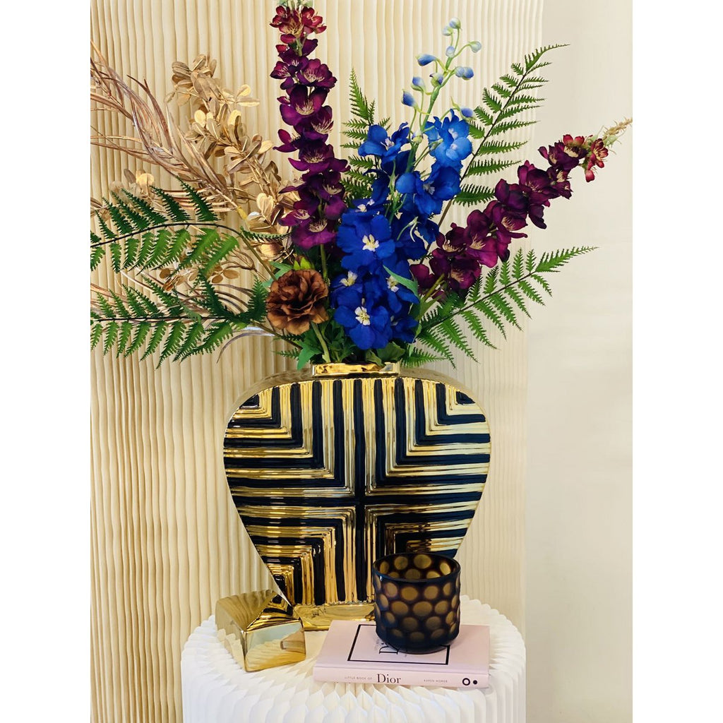 Prachtige gouden en zwarte kunstdecor geïnspireerde pot