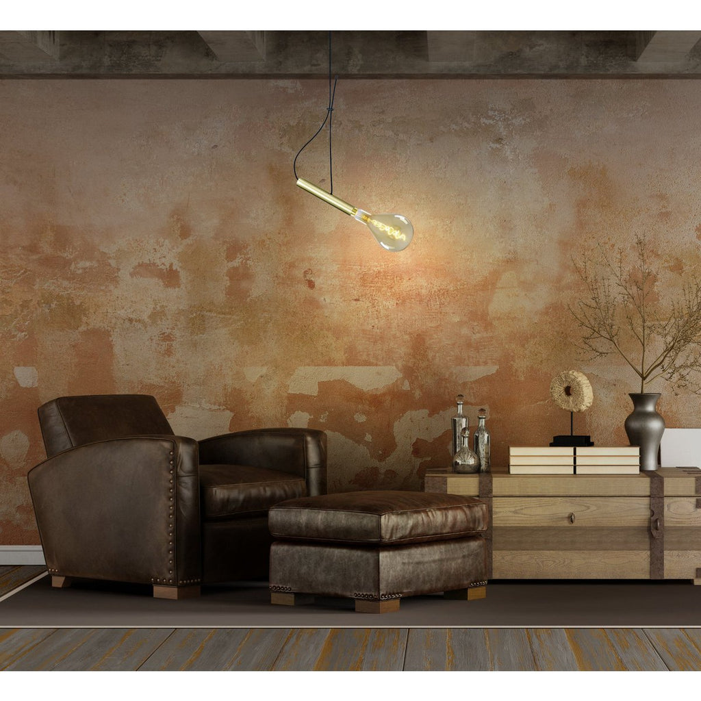 Liv · Metalen plafondrosette met textielsnoer — messing