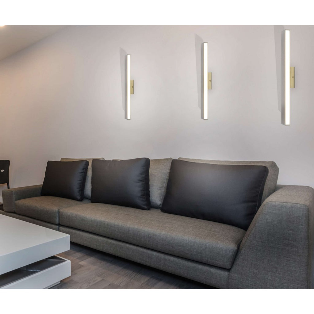 LED -wandlamp "Dubai", moderne wandlamp gemaakt van aluminium en plastic met stevig gebouwd -in LED's, 45 cm lang of hoog. Ideaal voor de verlichting van ingangen, gangen, voor het structureren van grote wandoppervlakken