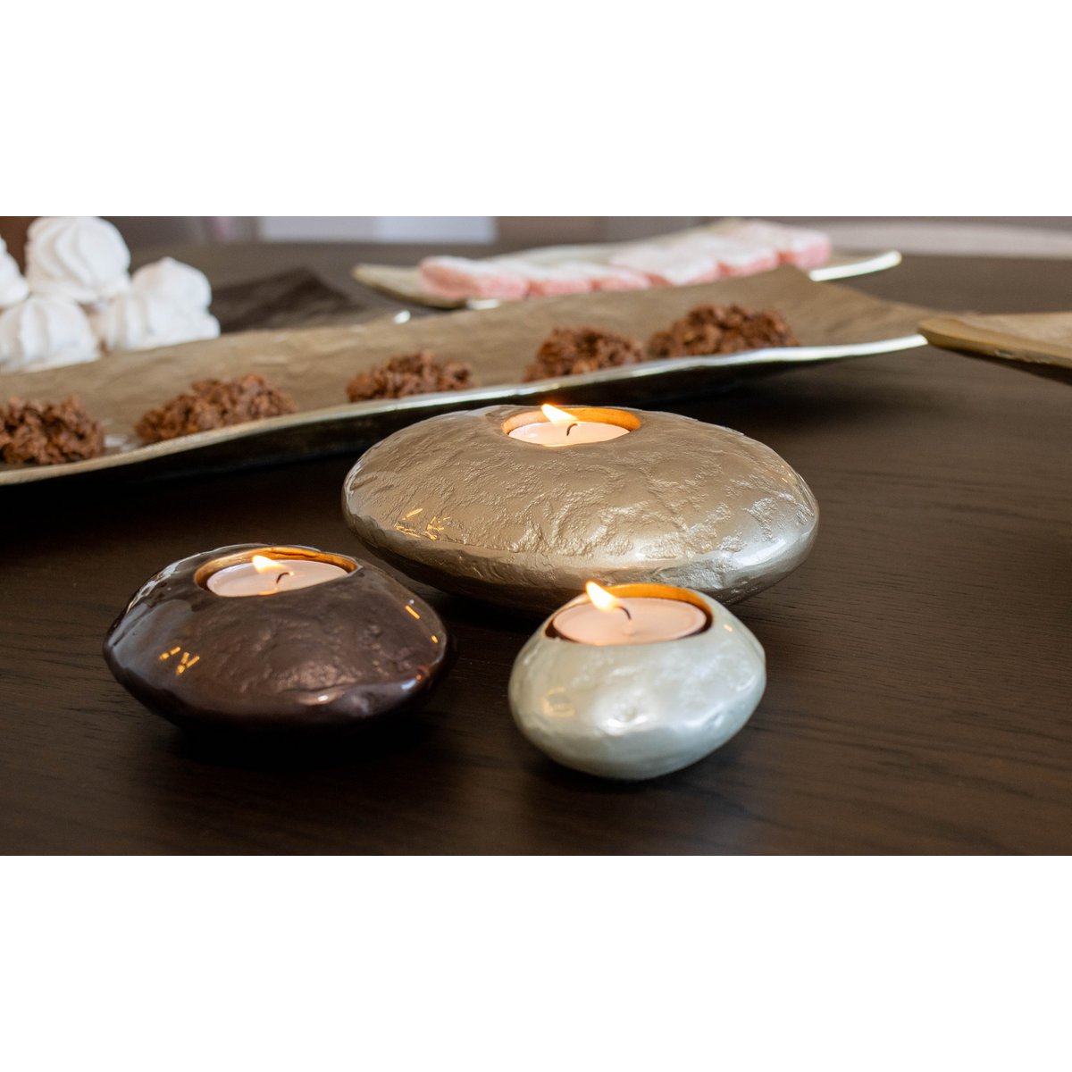 8x6.5x3,5 cm witte aluminium kandelaar