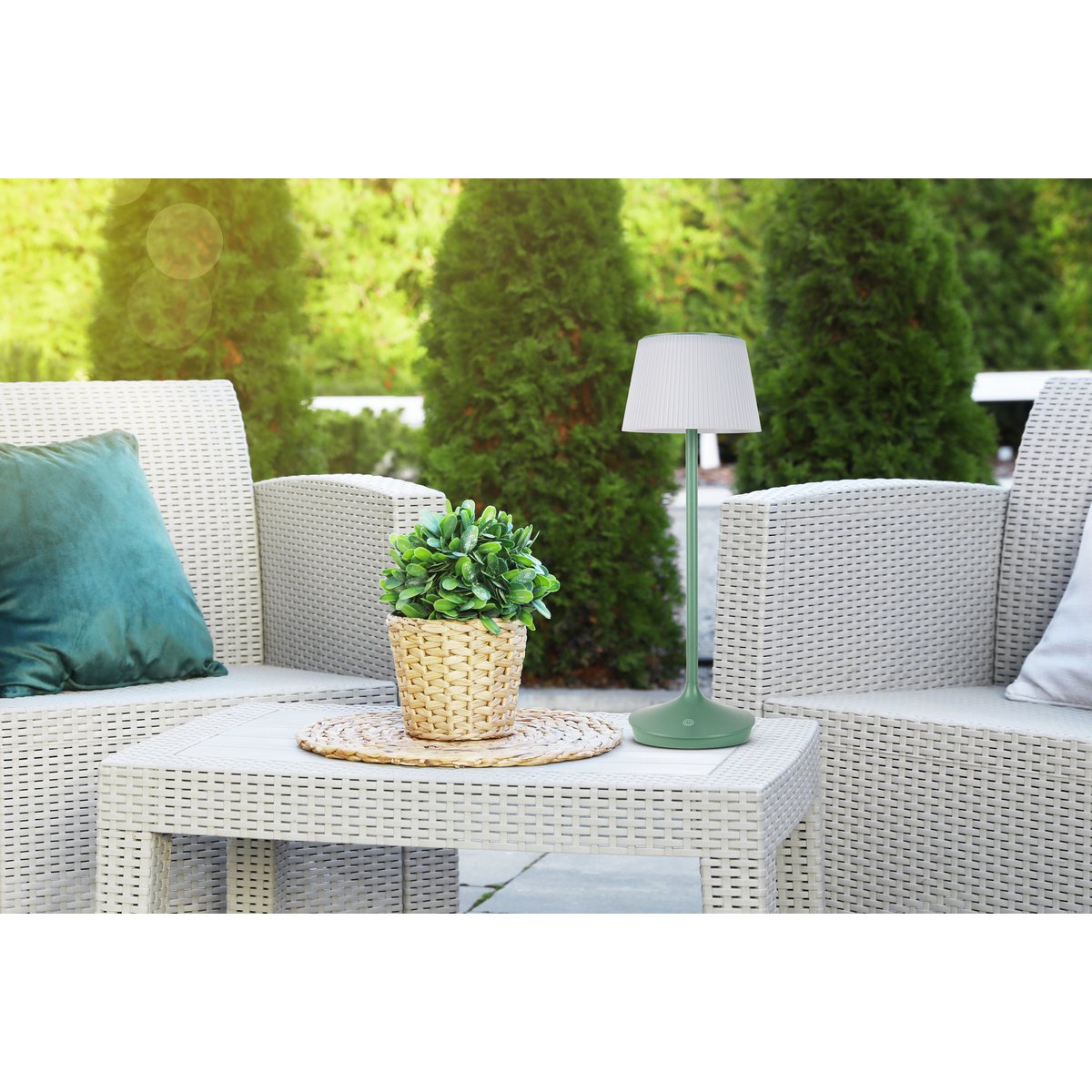 LED -licht "Emmi" voor buiten en binnen, tafellamp gemaakt van metaal en plastic, met stevig gebouwd -in LED's, LED -tafellamp voor balkon, terras, tuin, woonkamer, wintertuin, ca.