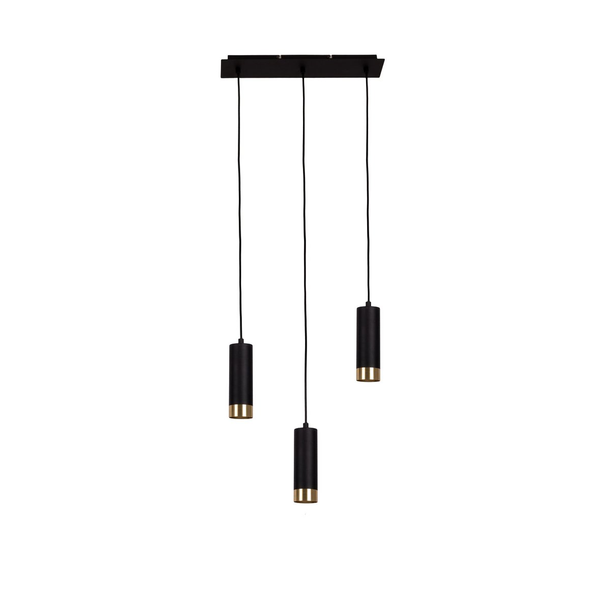 3 hanglamp "Fridu" gemaakt van metaal in Matt Black, met Gu10 -basis, 48 cm lang
