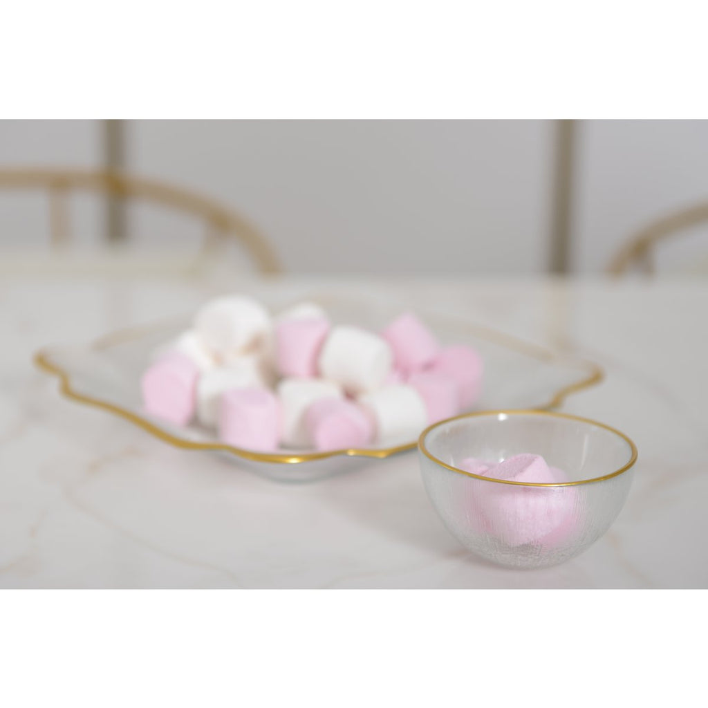 Glazen kom gouden randen 9x9x3cm