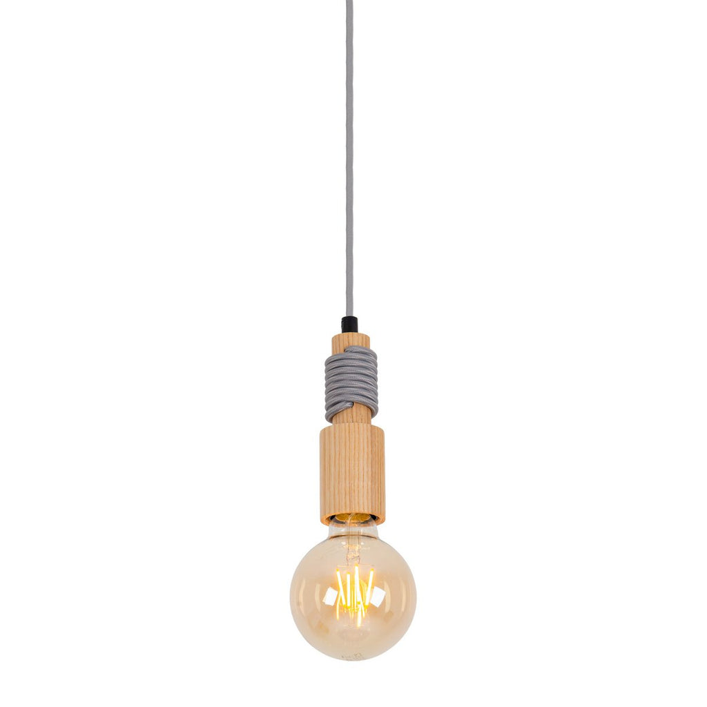 Liv · Houten plafondrosette met textielsnoer en LED