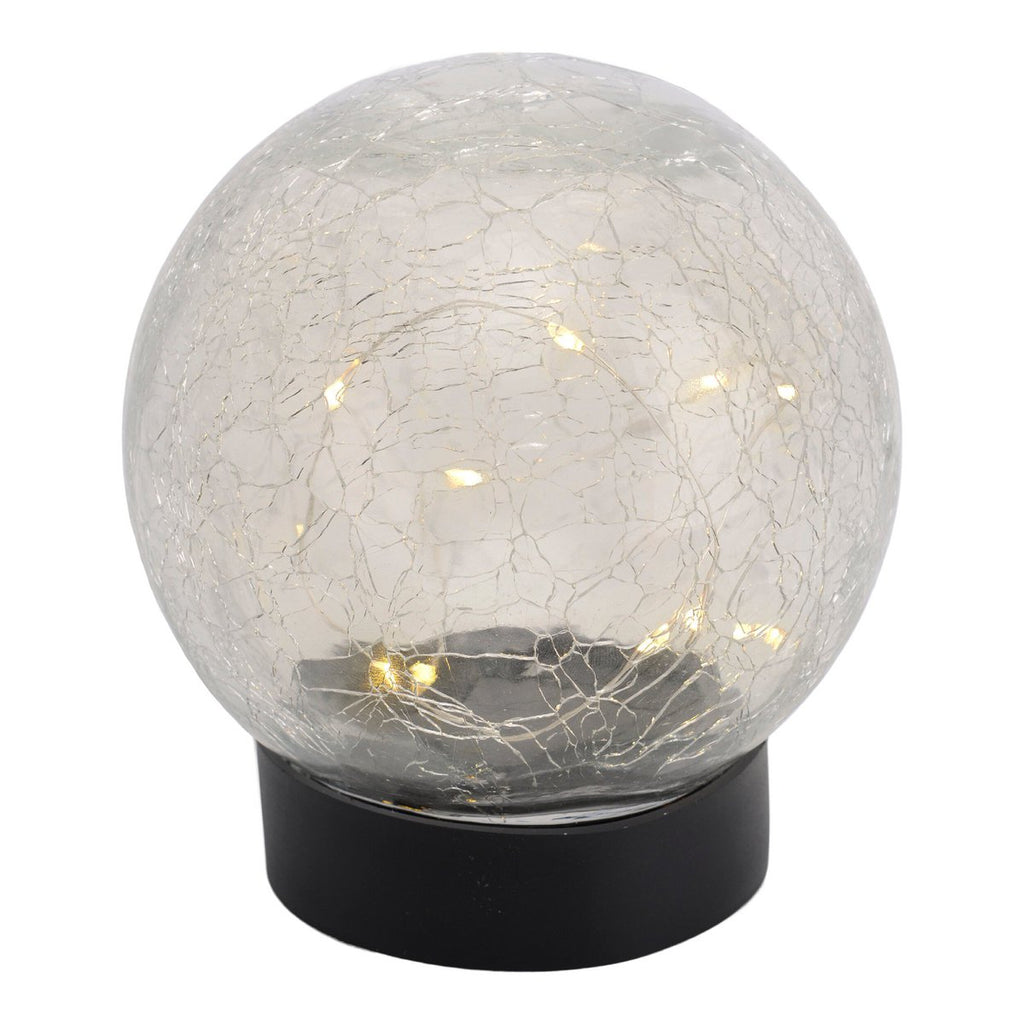 3 Set LED LED Solar Table Lamp/Aand Skeer "Crackle" Ø 12 cm, voor buiten, taflamp-plastic en glas, wit, met geïntegreerde LED