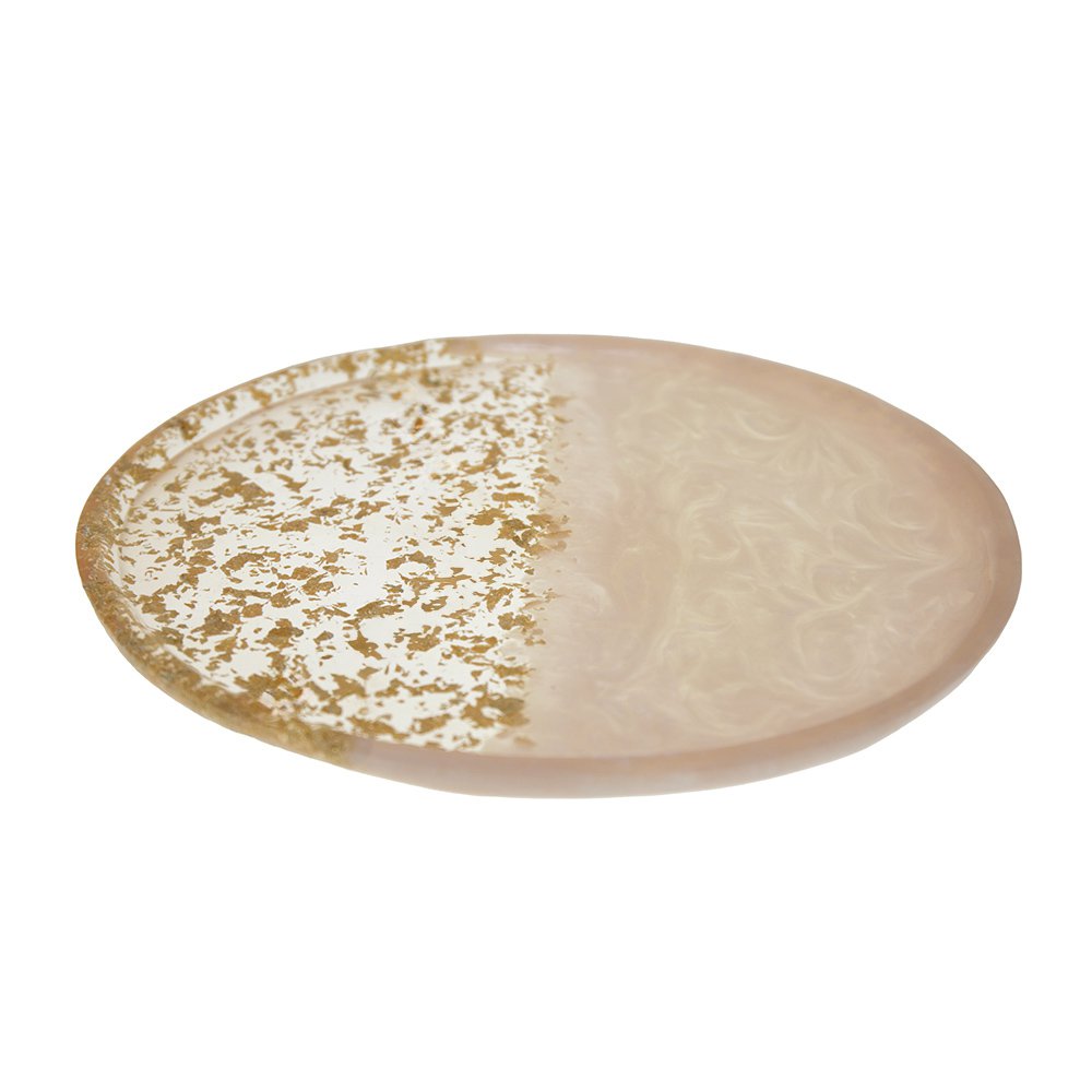 Hars pailletten rond glitterlade 30x30x1.5 cm