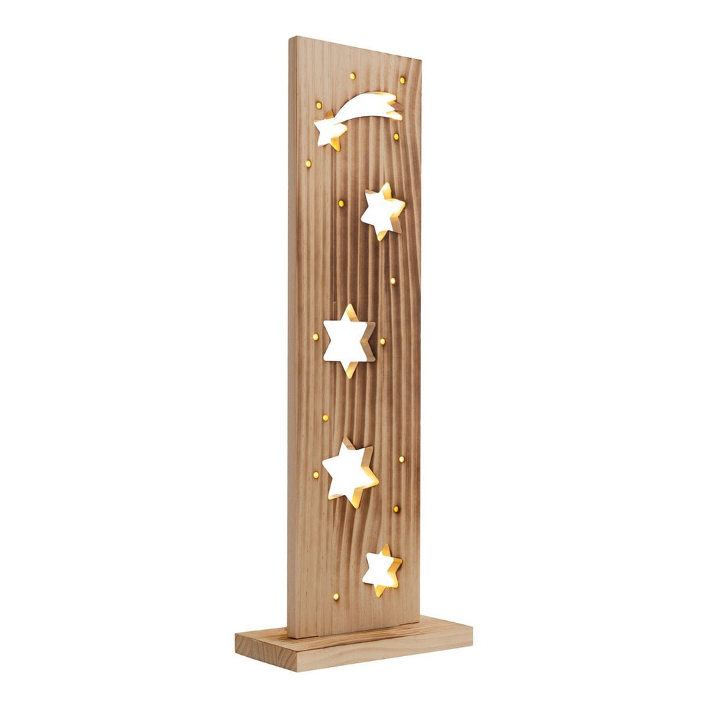 Led Wood Decolum "Stars", gemaakt van natuurlijk hout met vaste LED's, kerstdecoratie voor buiten