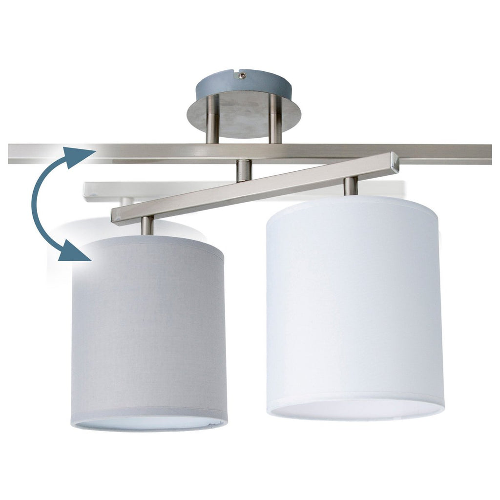4 plafondlamp "tilde", klassieke metalen plafondlamp en textiel in grijs met E27 -aansluiting, 82 cm lang, de paraplu's zijn verstelbaar, ideaal voor woonkamer, eetkamer en slaapkamer