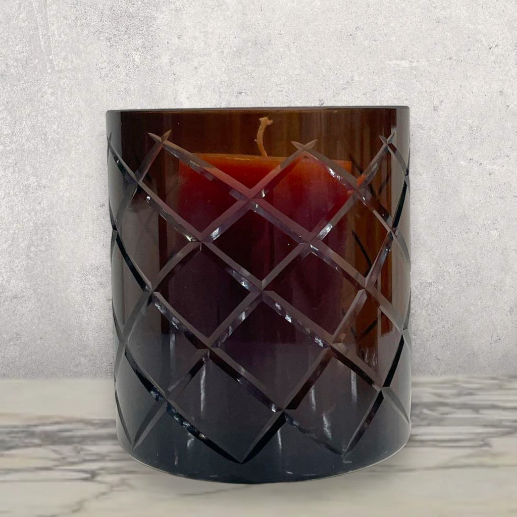 Hurricane Kristallen Lamp Windlicht Middelbruin (cc2101-140kristal-choc-middelgroot)