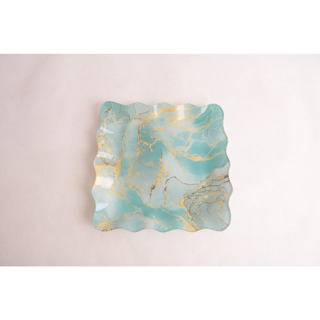 Gouden plat vierkante kopjes 20 cm - veel 6