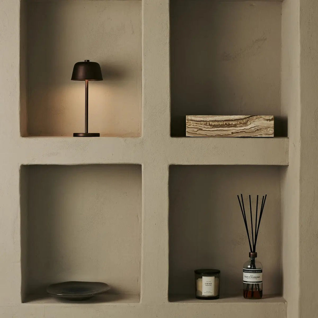 Anton Espresso Brown oplaadbare tafellamp | Stijlvolle en draadloze verlichting