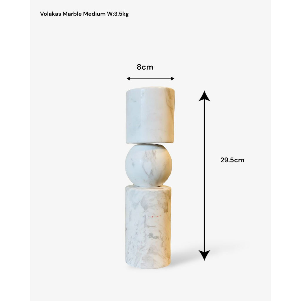 KANDELAAR | MARBLE | WHITE M H29.5cm*W8cm D 8cm Reversible for flower arrangement