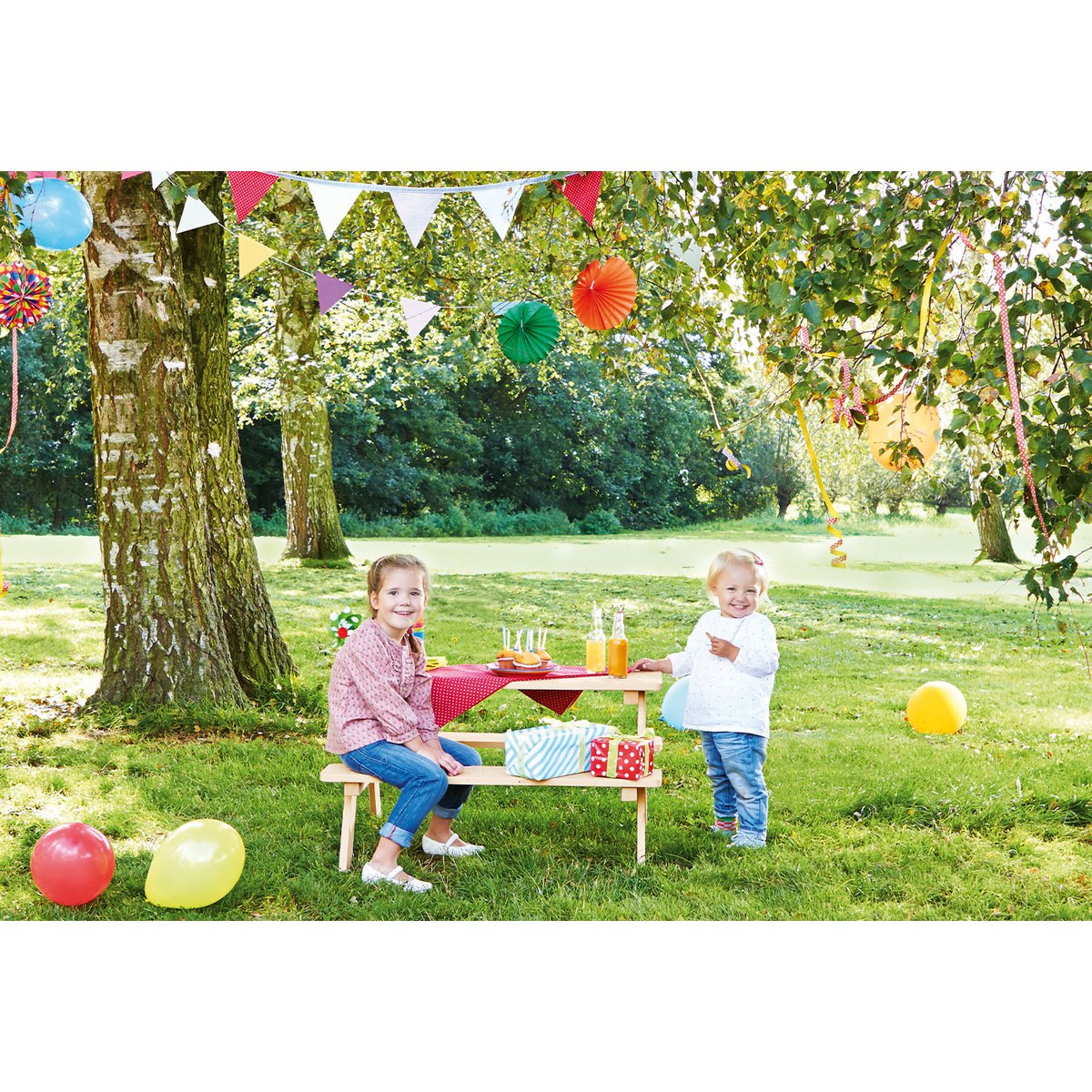 Picknickbank voor kinderen "Nicki For 4", natuurlijk