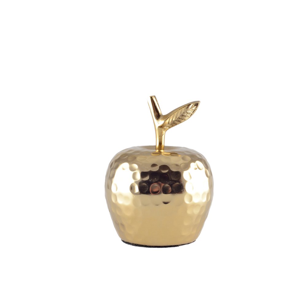 Gouden decoratieve appel 9x9x12cm