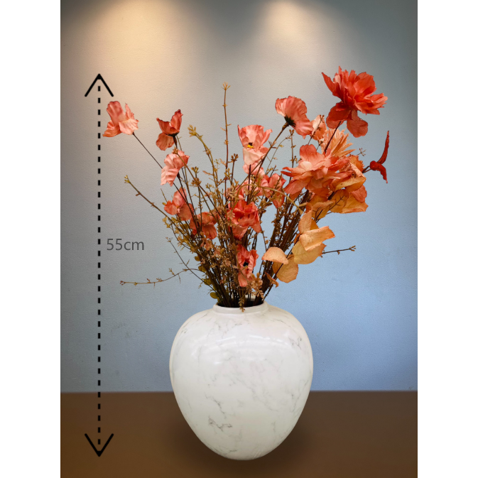 Zijden Bloemen met American porcelain ginger jar by mid-20th century Big H*28W*25