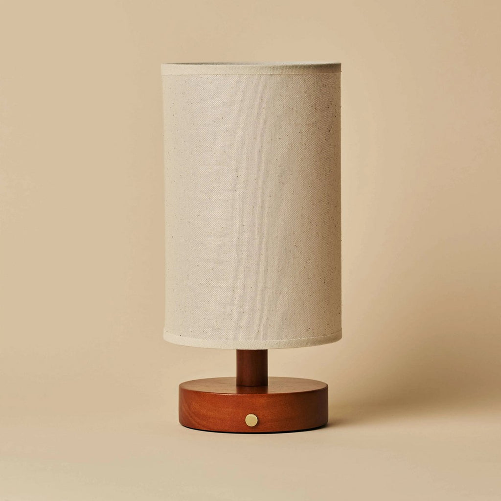 Ben Kastanjebruine houten tafellamp – Oplaadbaar, dimbaar, USB-C-voeding