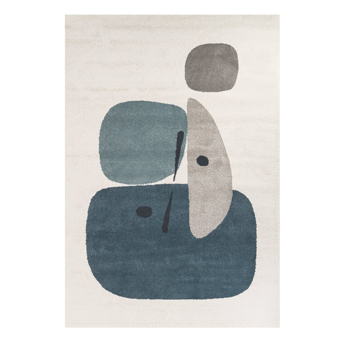 Geometrisch tapijt eerbetoon aan Joan Miró Collage