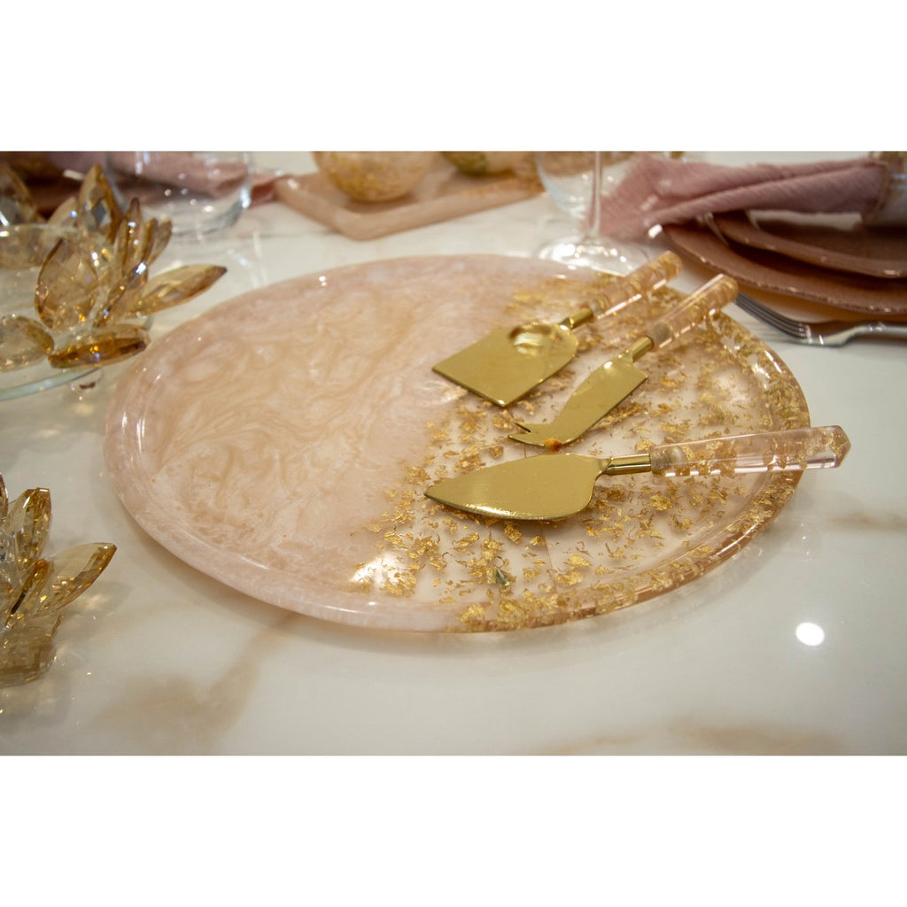 Hars pailletten rond glitterlade 30x30x1.5 cm