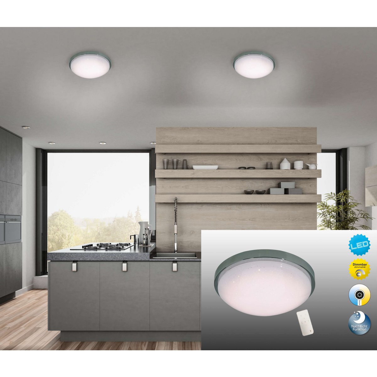 Liv · Plafondlamp — chroom