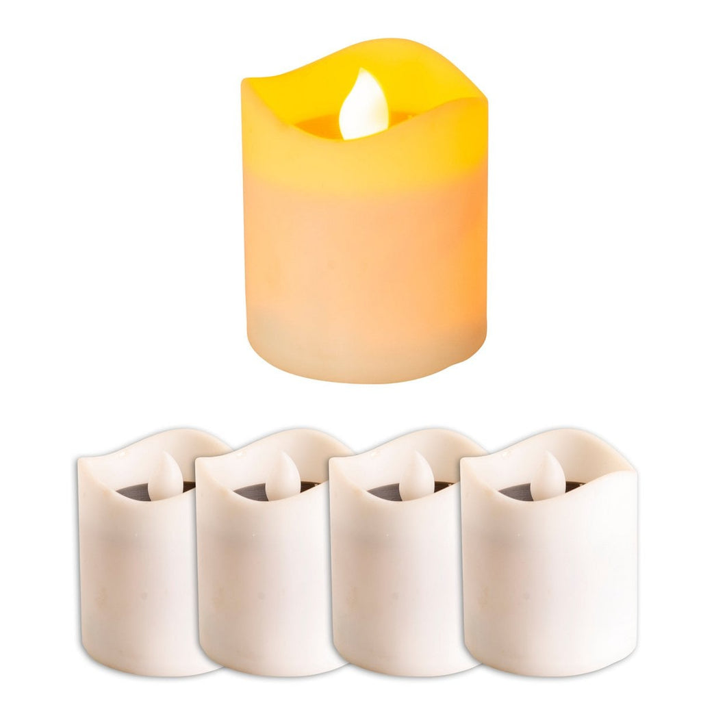 4 Set LED -zonnekaarsen voor buiten, gemaakt van plastic in het wit, met geïntegreerde LED's