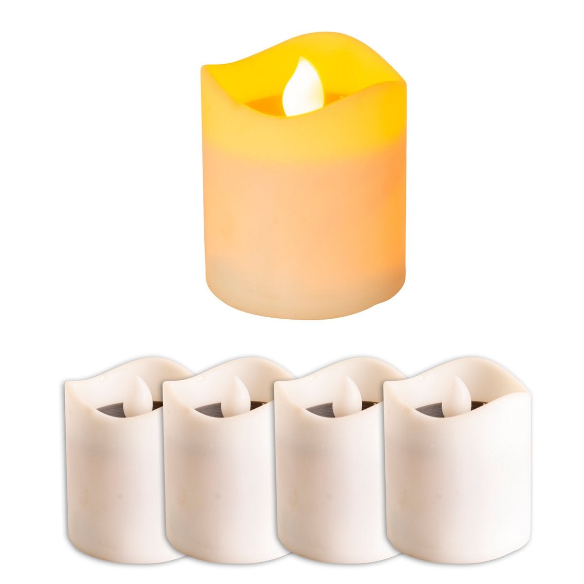 4 Set LED -zonnekaarsen voor buiten, gemaakt van plastic in het wit, met geïntegreerde LED's