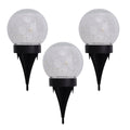 3 Set LED LED Solar Table Lamp/Aand Skeer "Crackle" Ø 12 cm, voor buiten, taflamp-plastic en glas, wit, met geïntegreerde LED