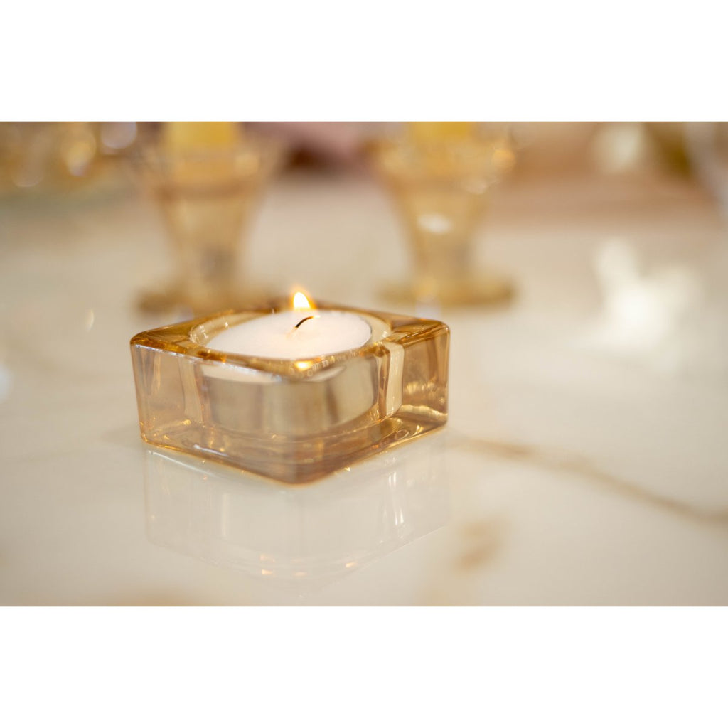 5x5x2.5cm - Set Amber Candlestick