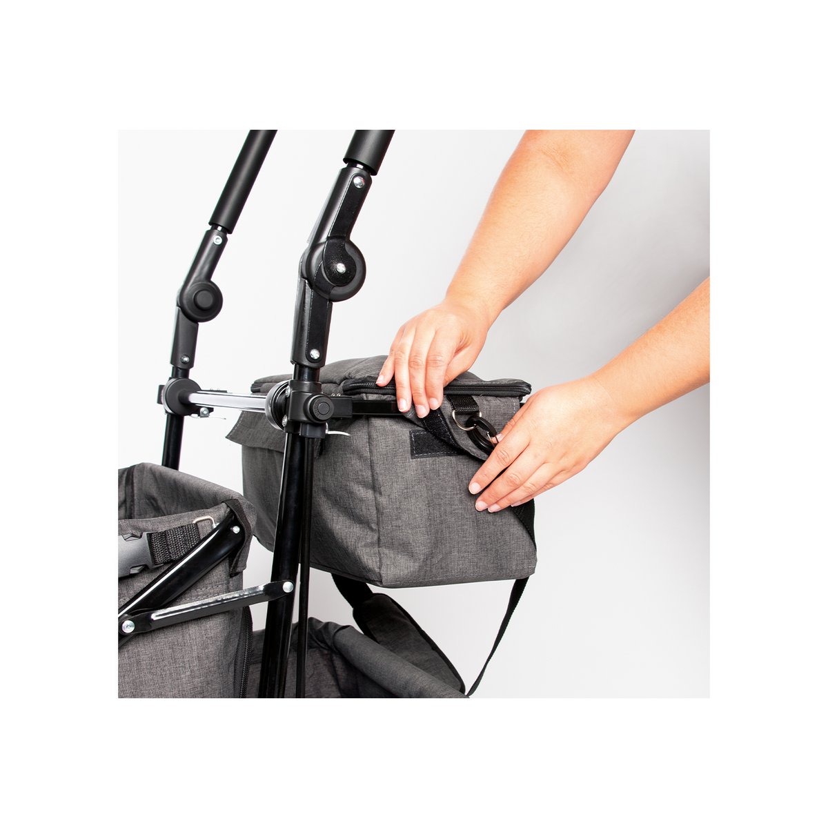 Vouwen Handcart "AddPlus" met rem, gemengde grijze tonen