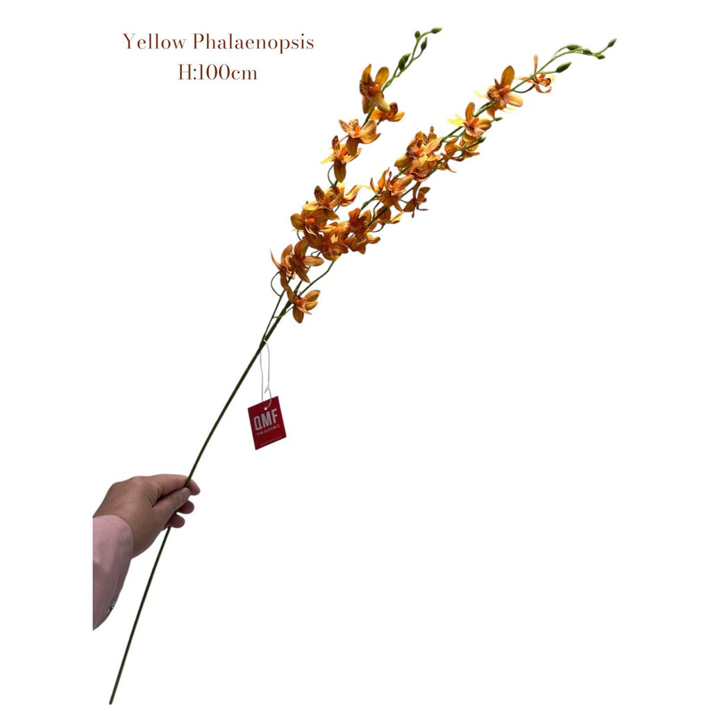 Yellow Phalaenopsis | Zijden kunstbloem | Lengte 100 1pcs