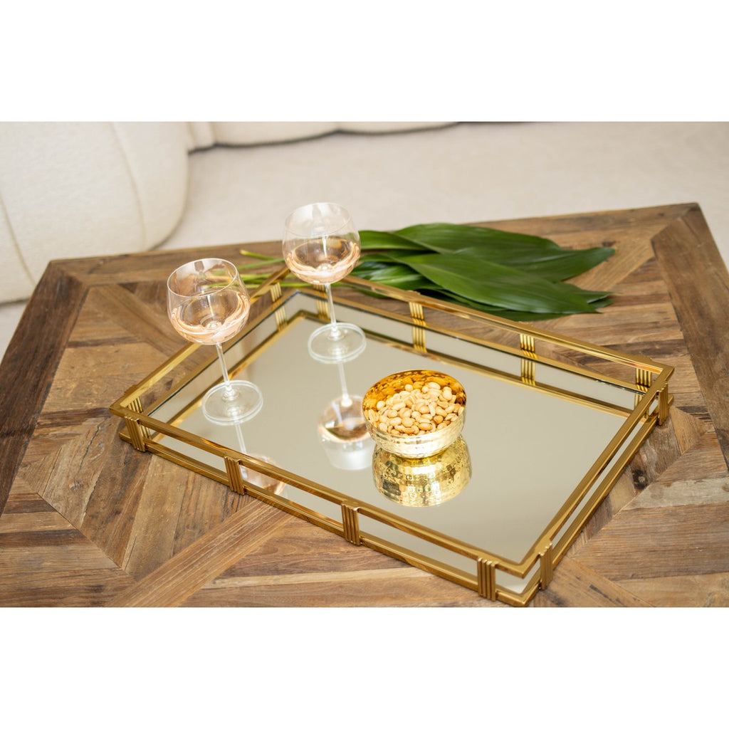 Gouden rechthoekige spiegellade 56x36x5cm