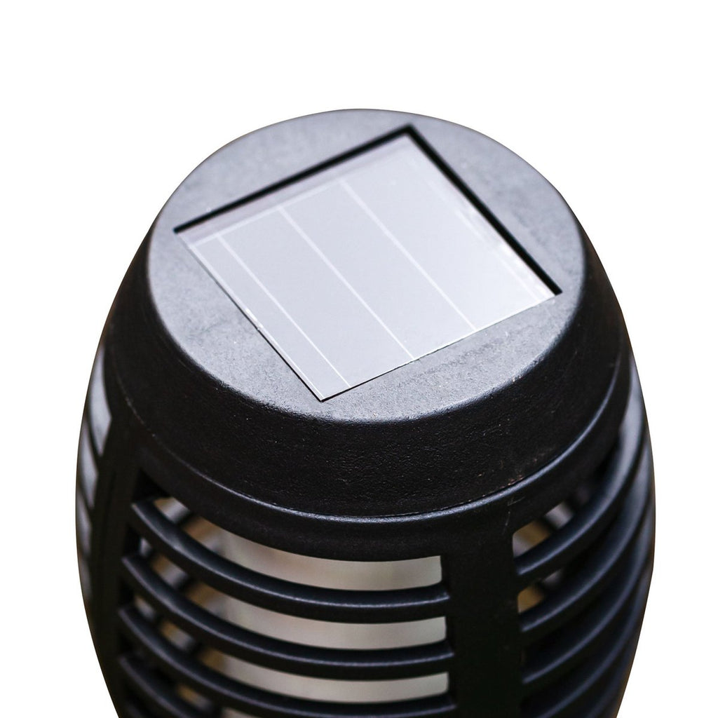 5 Set LED -aarde spies "Torch" 45 cm gemaakt van grijs plastic, met geïntegreerd LED, zonnelampje voor buiten