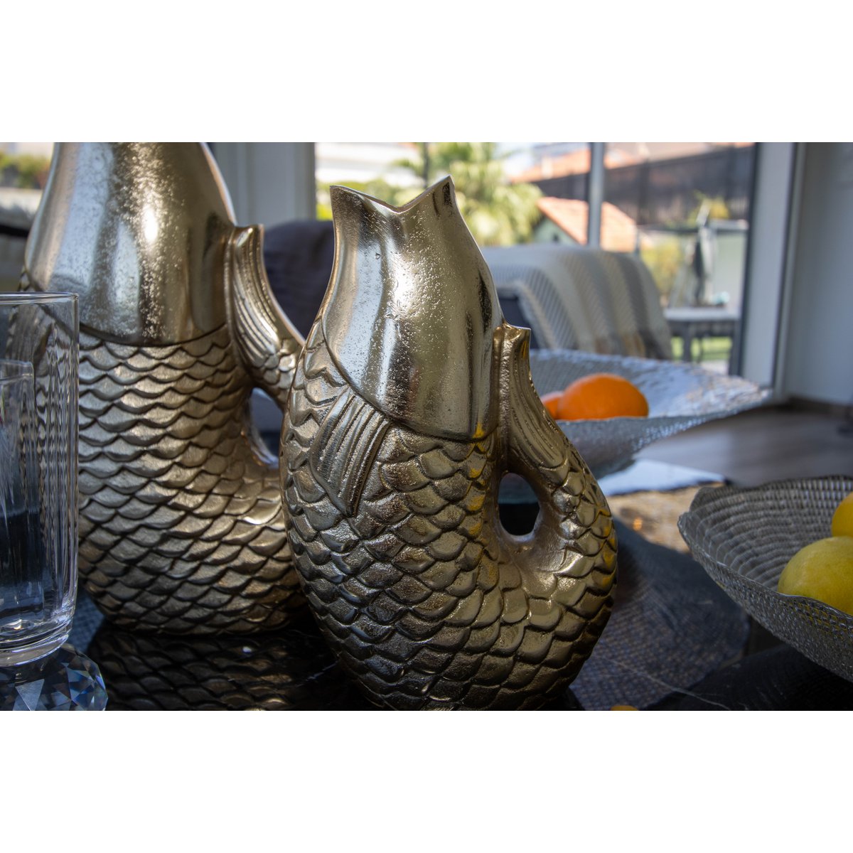 Golden Fish Vase 16x10x24,5 cm