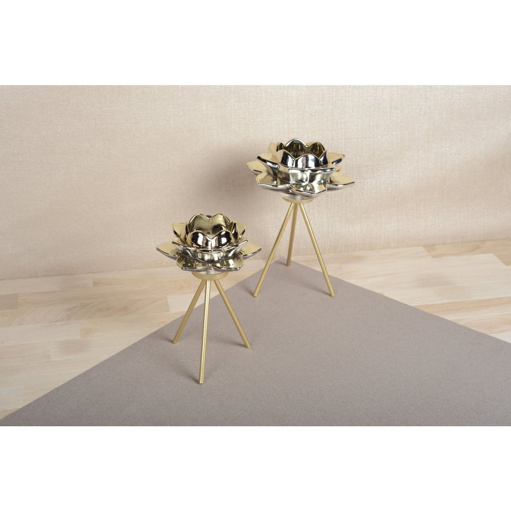 Golden Flower Stand 12.5x12.5x17.5 cm