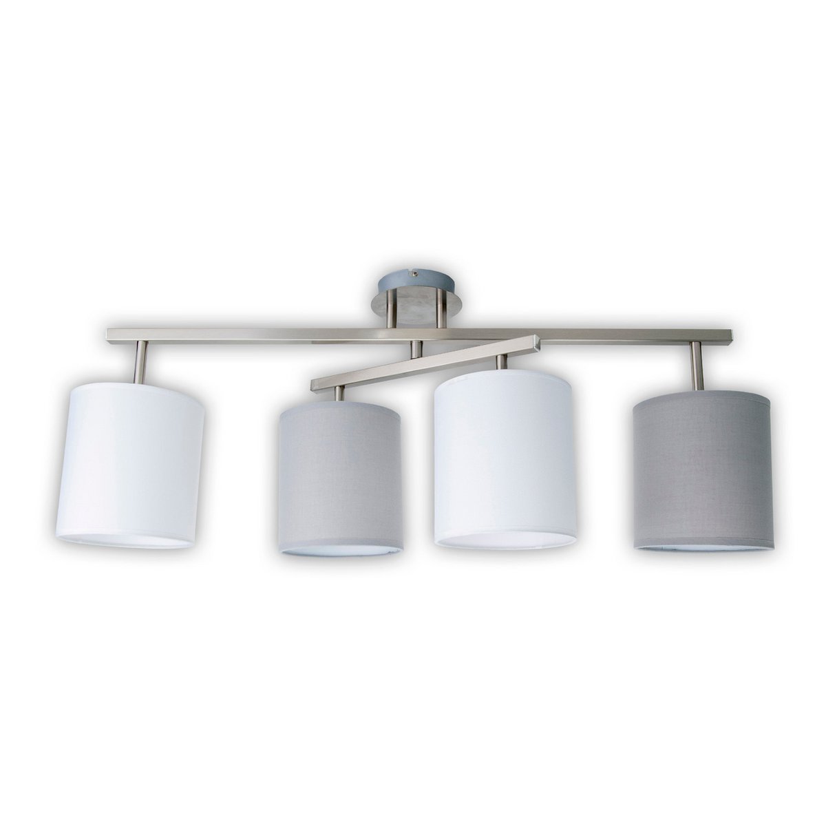 4 plafondlamp "tilde", klassieke metalen plafondlamp en textiel in grijs met E27 -aansluiting, 82 cm lang, de paraplu's zijn verstelbaar, ideaal voor woonkamer, eetkamer en slaapkamer