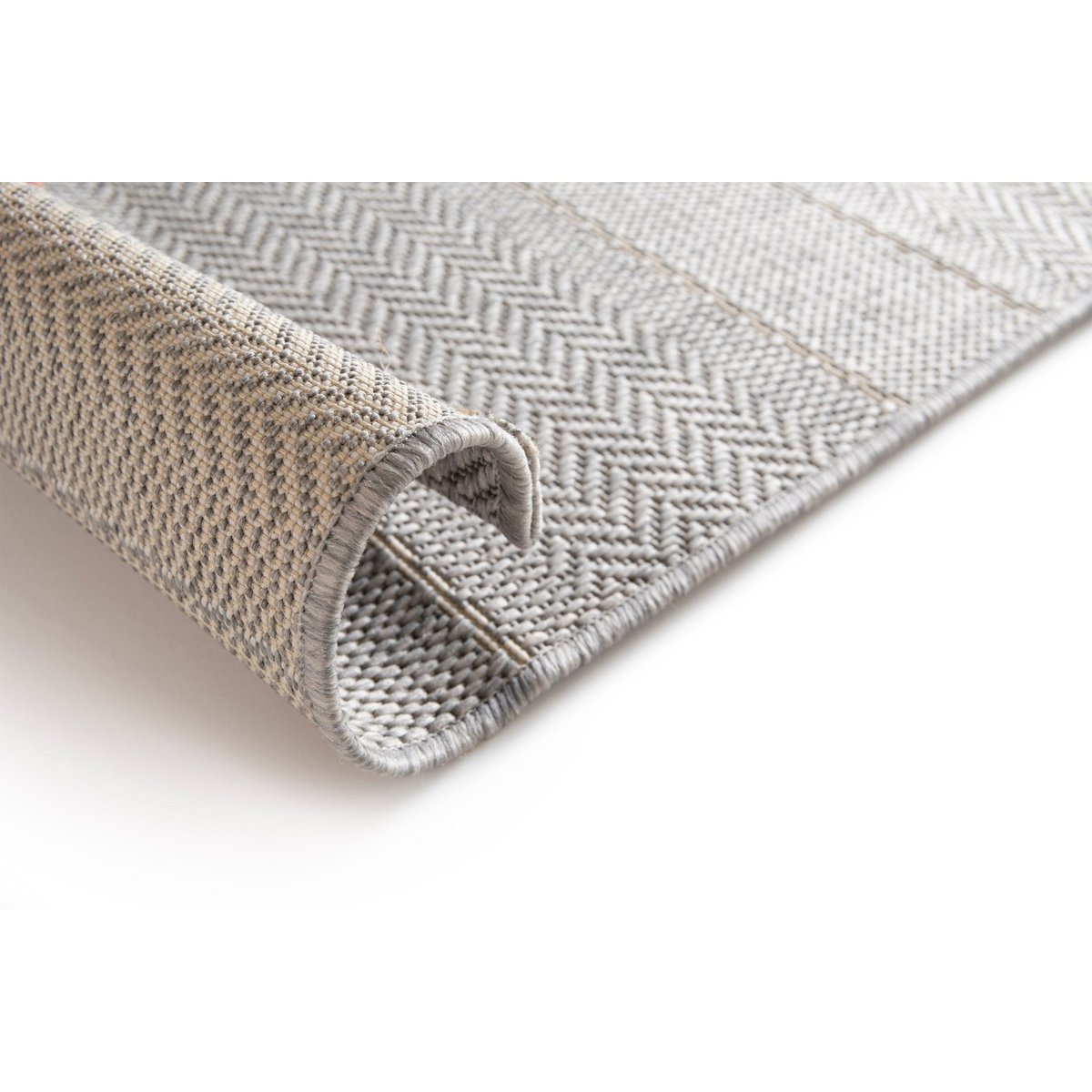 Gestreepte tapijt met fijne lijntjes geweven platte binnenkant van de buitenkant kalm