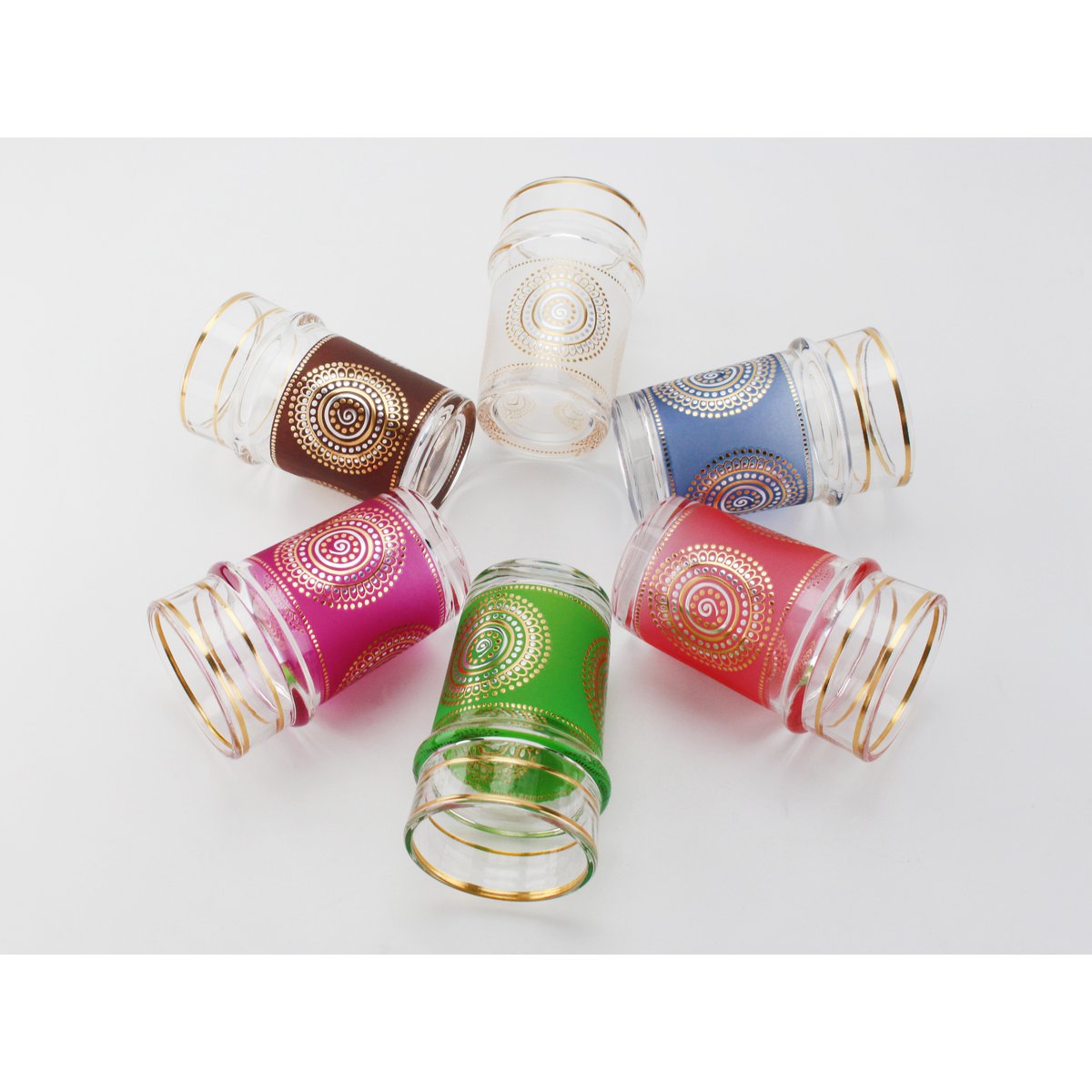 Golden Tea Cups Arabesque 6 kleuren - veel van 6