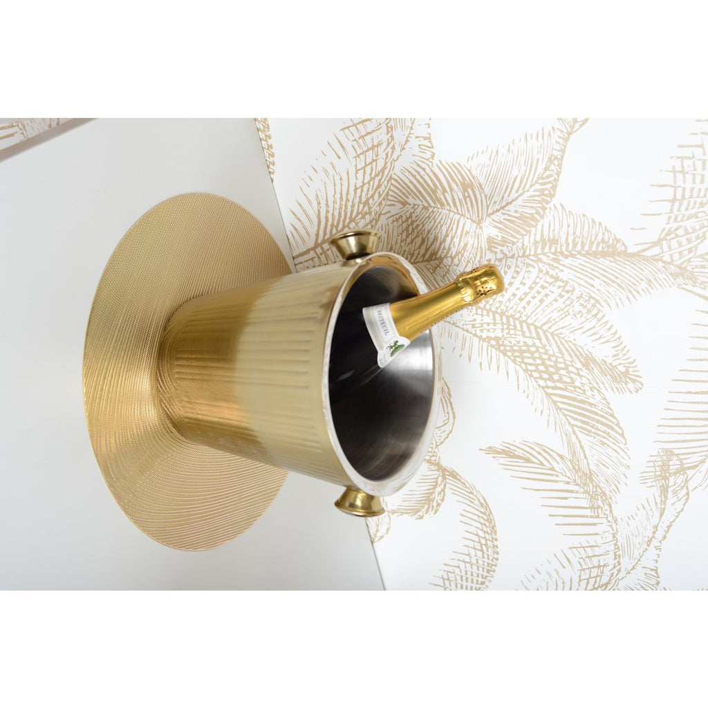Gouden champagne -emmer met geribbeld patroon