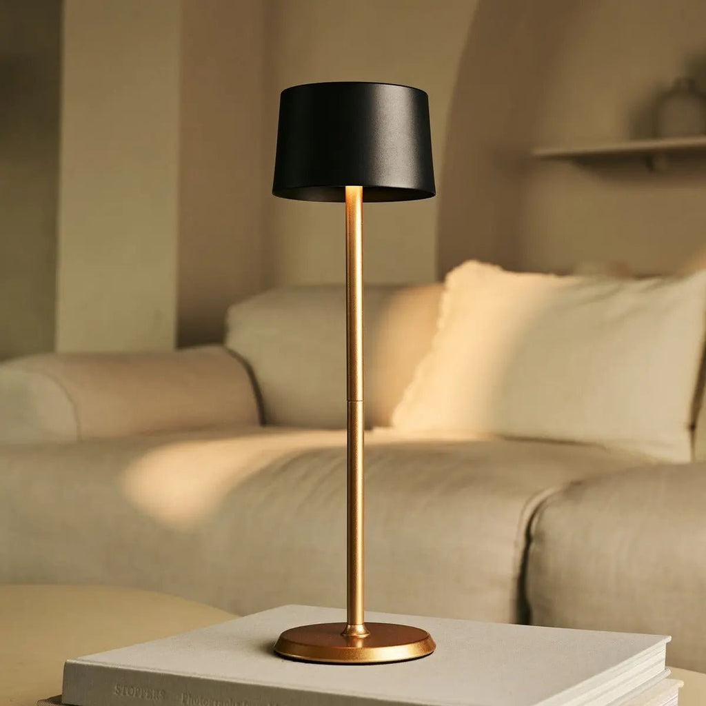 David Black & Gold oplaadbare tafellamp 2 op 1 met verstelbare hoogte - dimbaar en draadloos met 120 uur batterij