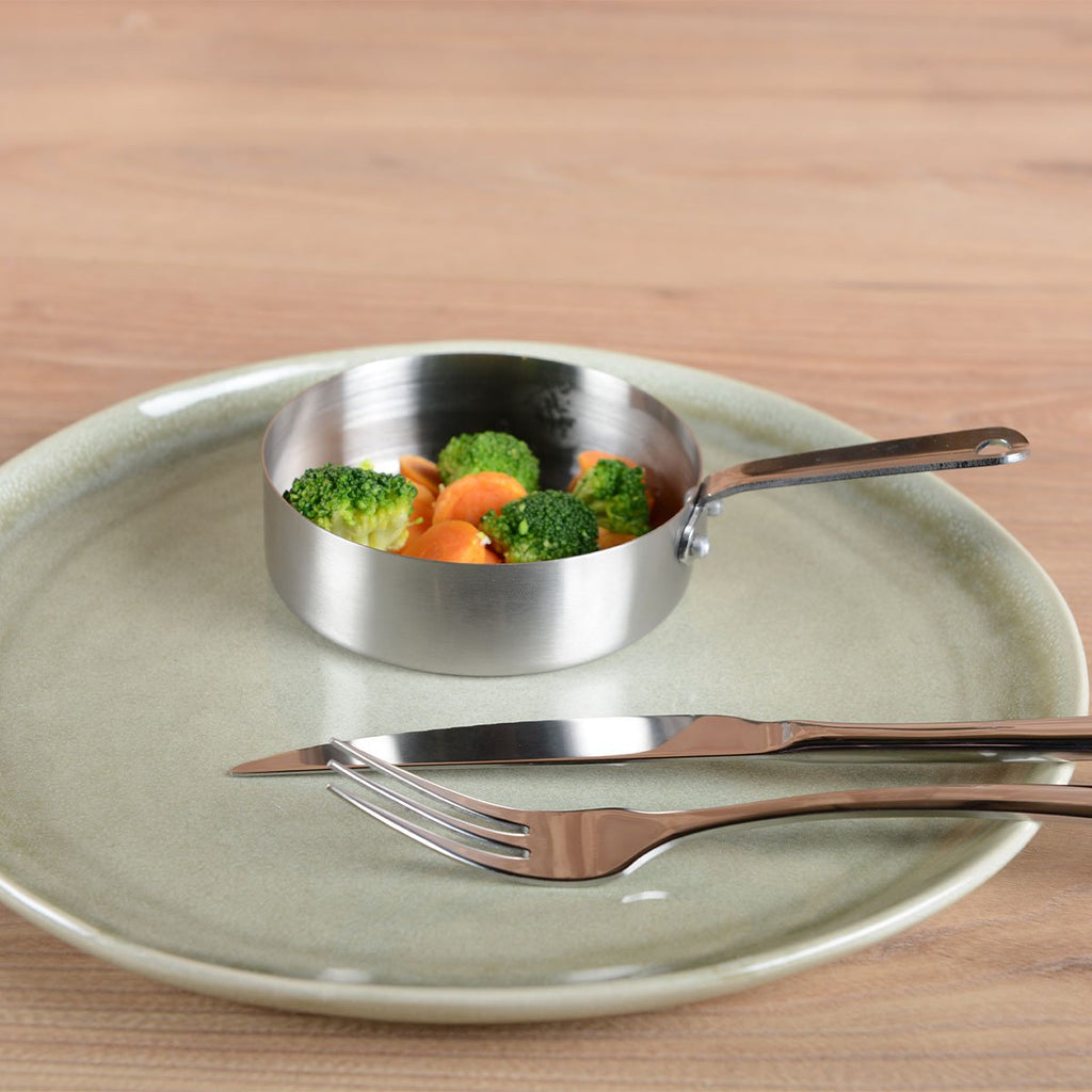 Mini Matte ronde steelpan met lange ronde 10x10x3cm