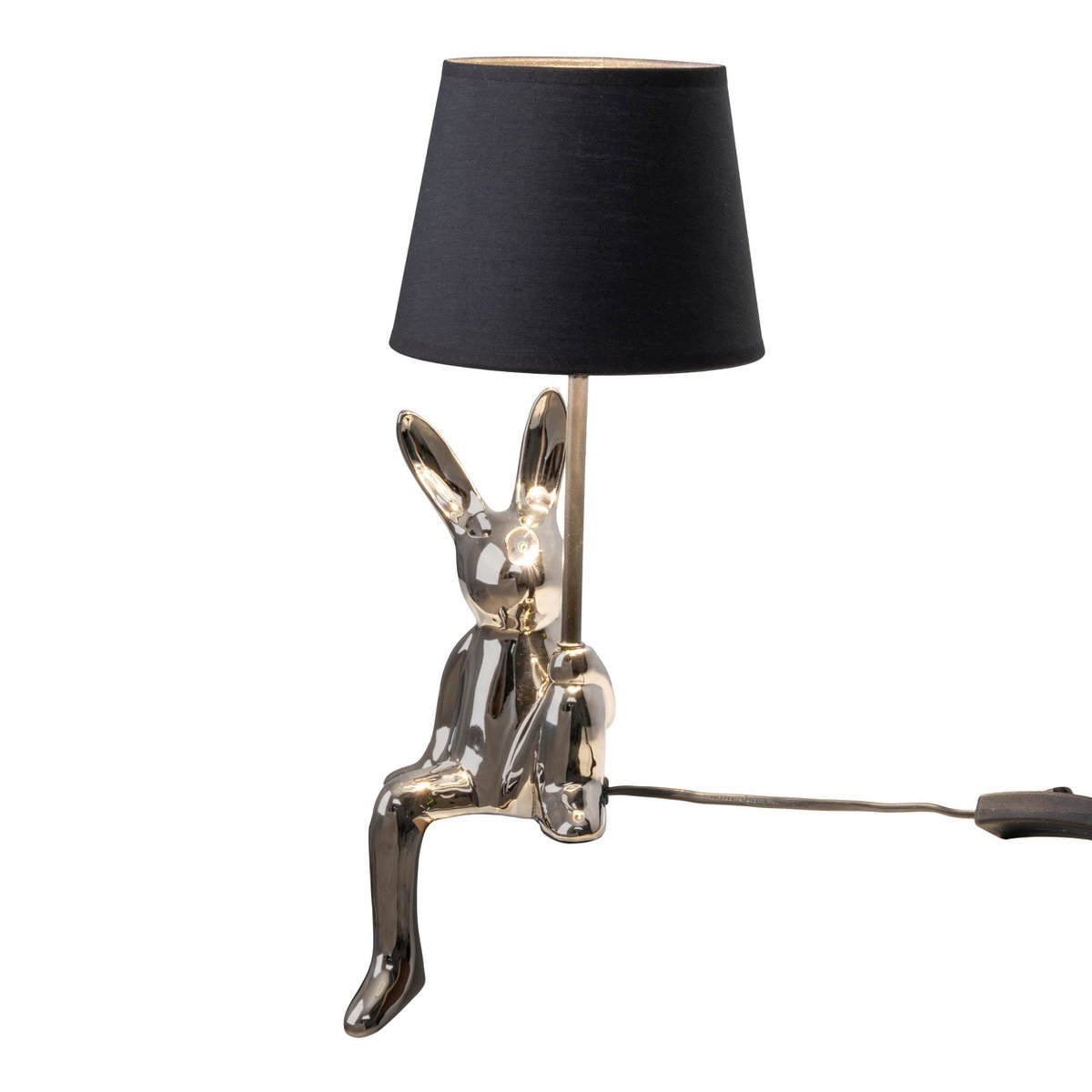 Liv · Houten tafellamp met linnen kap — zwart