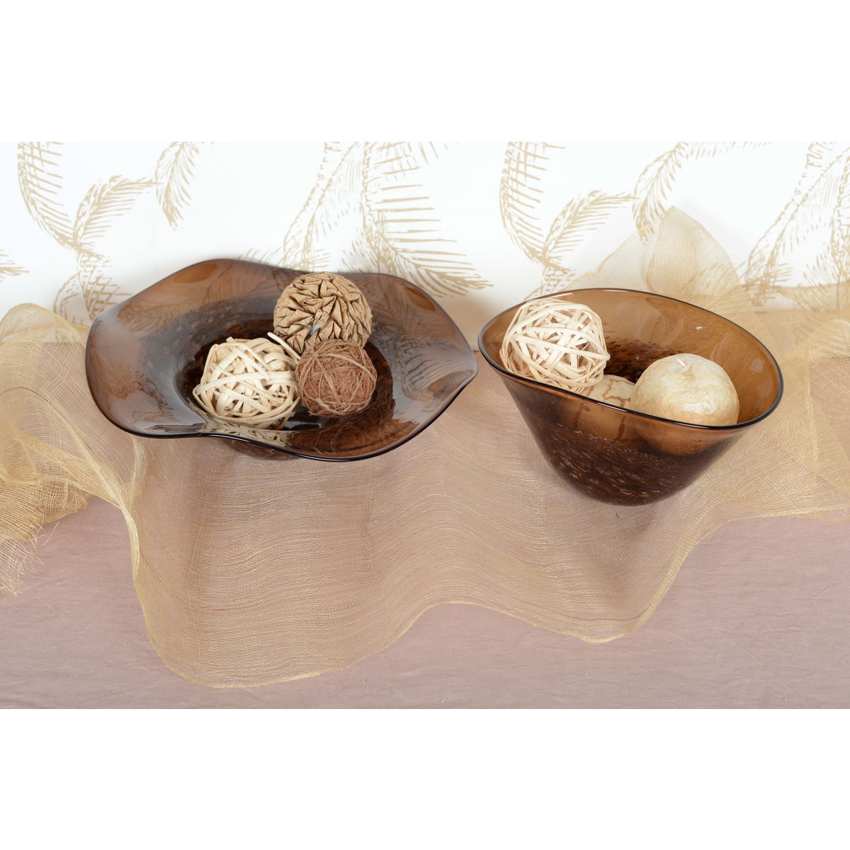 Bruine decoratieve snit 29x21x17cm