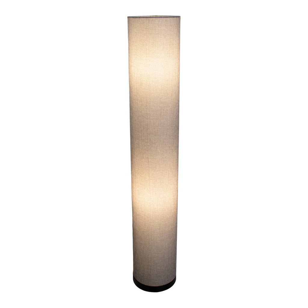 Staande lamp "Beate" Gray gemaakt van metaal en een tekstblazer in grijs, E27 -aansluiting, vloerlamp voor eetkamer, woonkamer, gang of kantoor, ca.